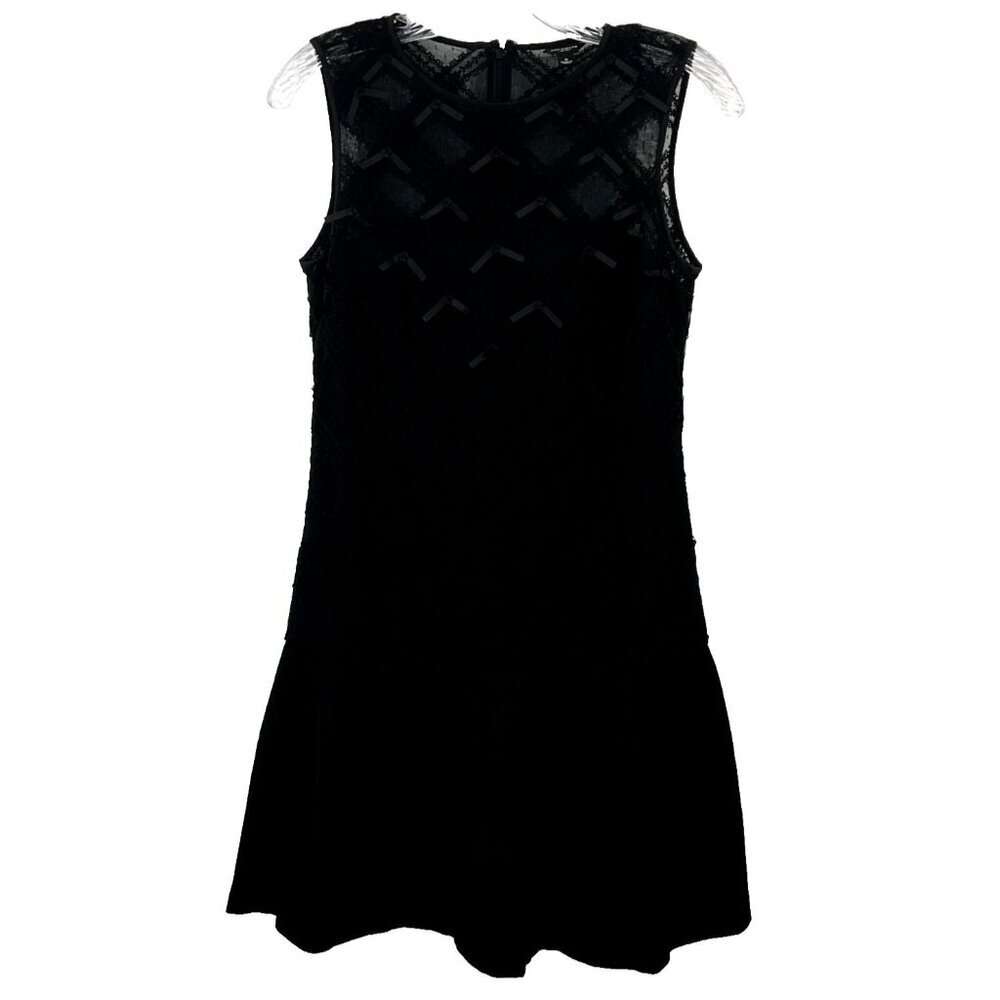 Ann Taylor Dress Women O Mesh Lace Lined Flare Goth Dark Romantic Whimsigoth